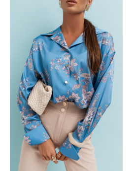 Satenska košulja - Indigo cvijeće